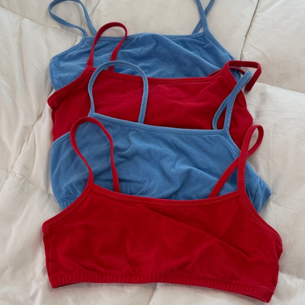 4 Fruit of the Loom Red and Blue Bralette Set 34